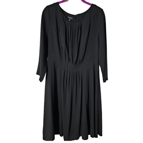 Talbots 3/4 Sleeve Pleated Little Black Dress - Picture 1 of 8
